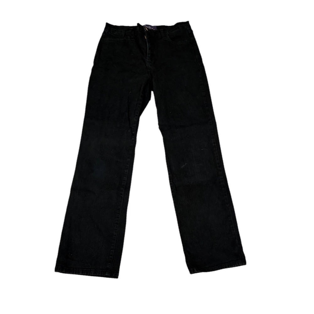 NYDJ Not Your Daughters Jeans Black Straight Leg Lift Tuck Denim Womens 6P